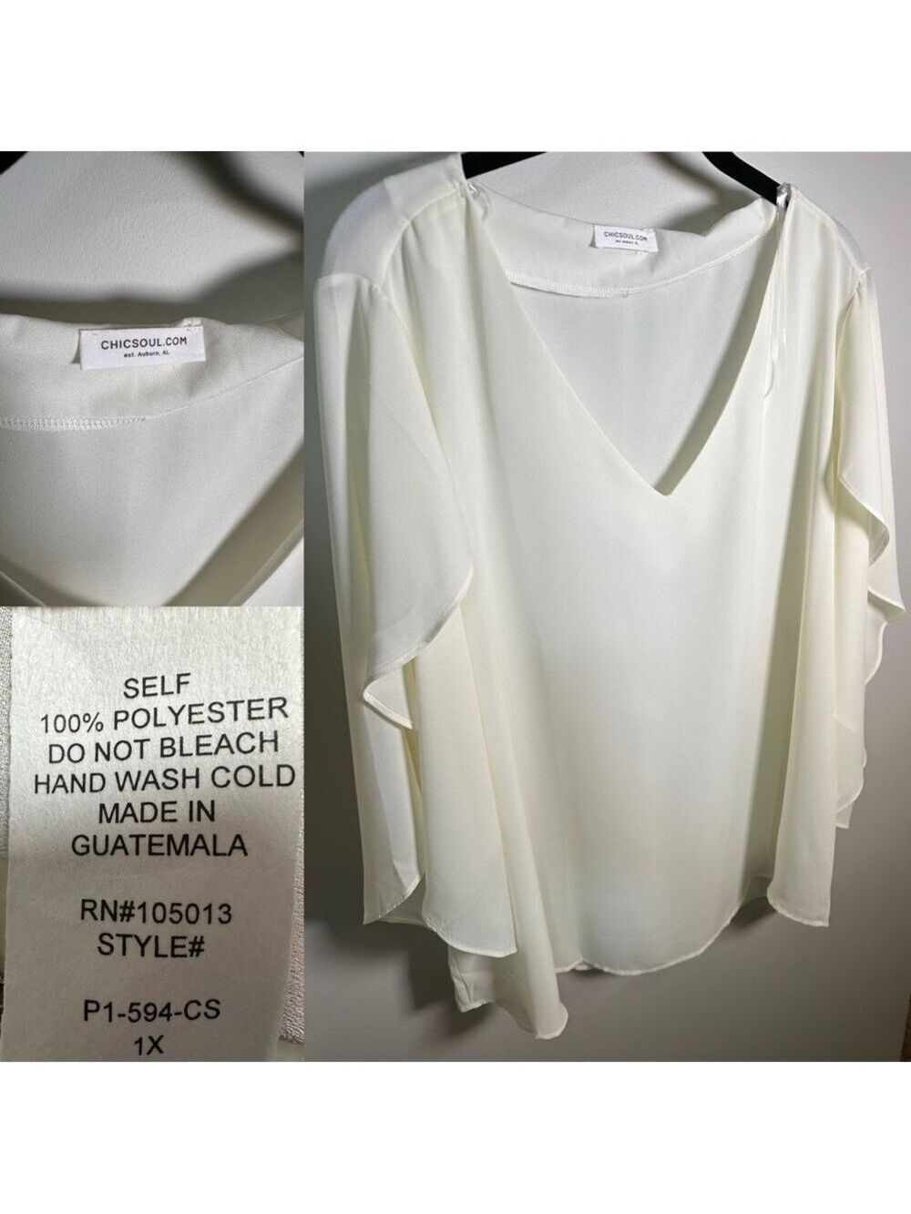 Chic Soul Unwritten Blouse Top 1X - Picture 2 of 2